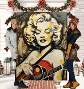 Guitar Sherpa Blanket Towel Back View